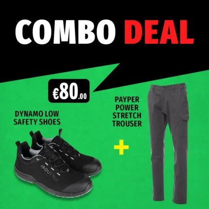 COMBO DEAL: DYNAMO LOW SAFETY SHOES + PAYPER POWER STRETCH WORK TROUSER